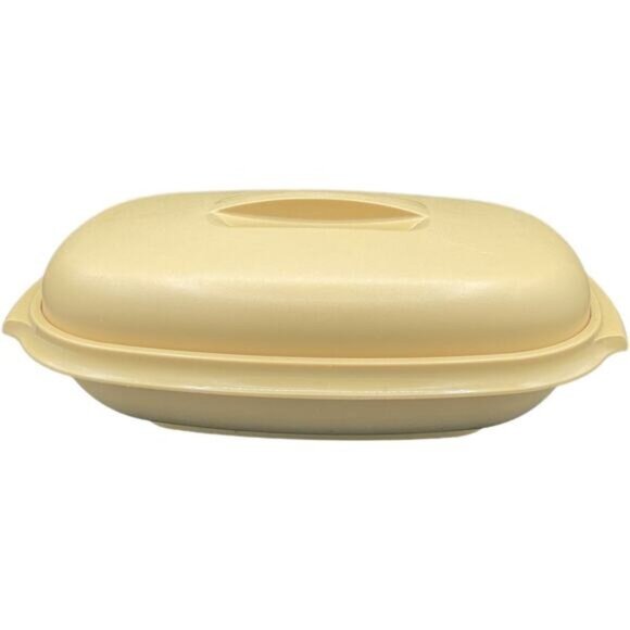 Tupperware 1273-4 1275-8 Vintage Oval Gold Steamer Strainer Set With Lid & Tray - Picture 7 of 12